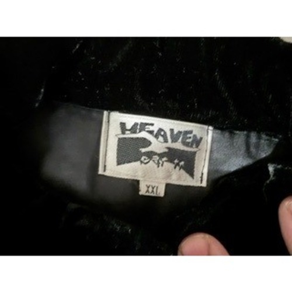 Heaven XXL Black Grey Burnout Velvet Damask Quilted Jacket Frog Button Mandarin - Picture 6 of 8